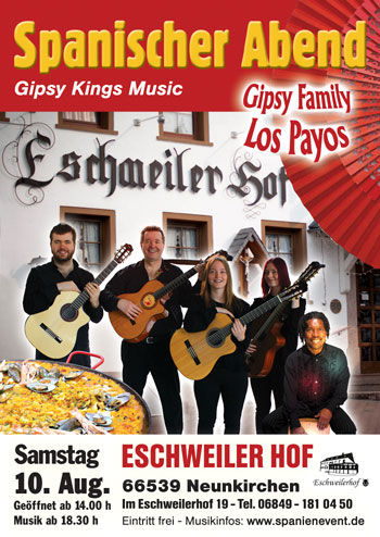 Spanische Liveband Gipsy Family Los Payos mit ihren spanischen Gitarren